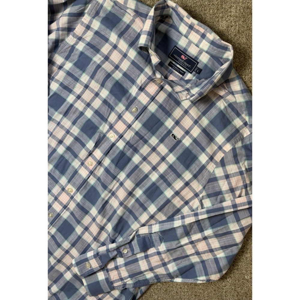 Vineyard Vines Men's Large Whale Slim Fit Shirt Button Up Plaid Multicolor - Picture 1 of 7